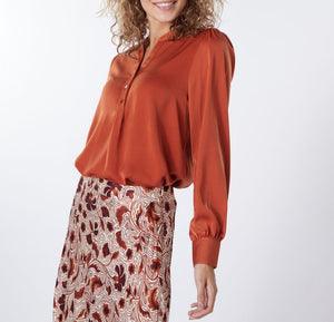 Satin Blouse V neck | Autumn