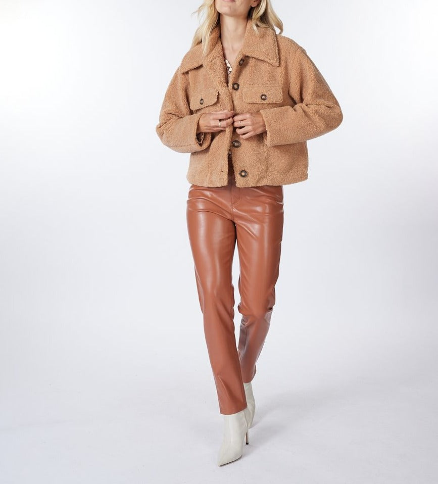 Short Boucle Coat | camel