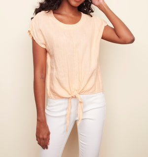 Linen Tie Front Blouse | Charlie B