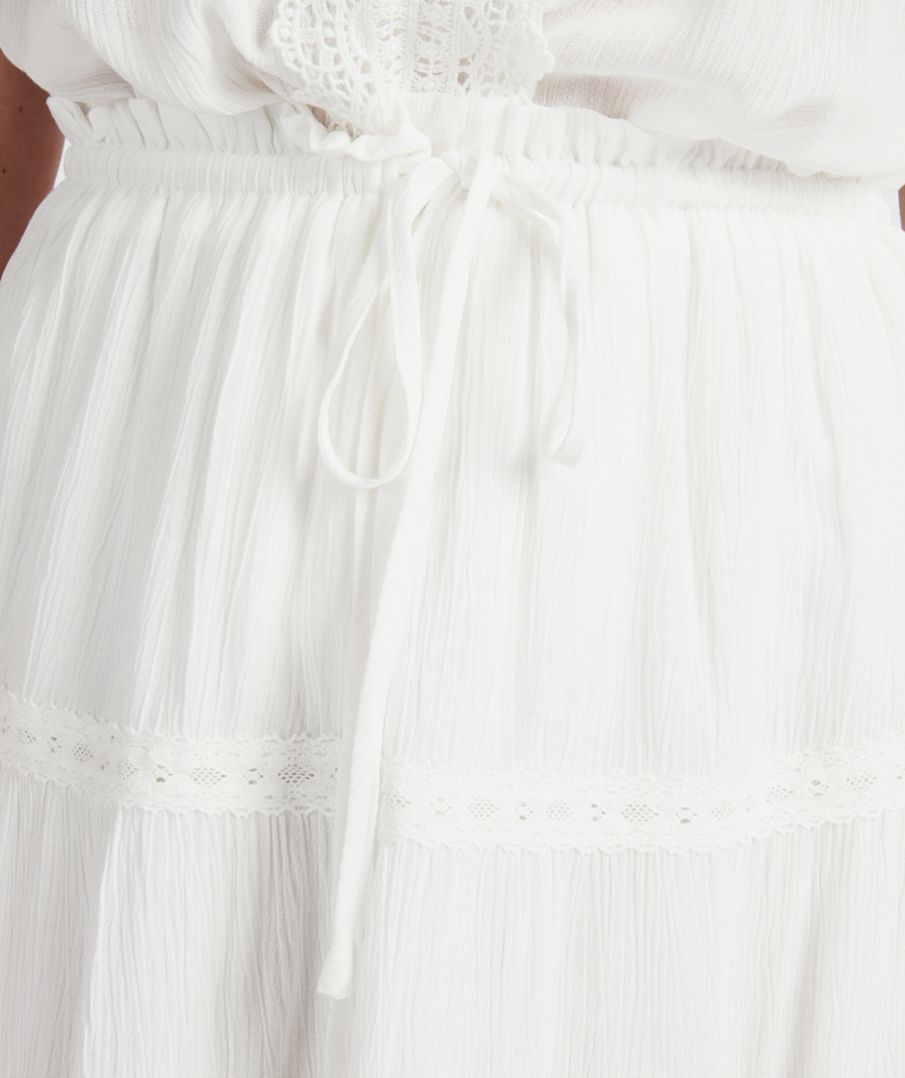Lace Tape Crinkle Skirt