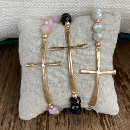 Gold Cross Beaded Bracelet