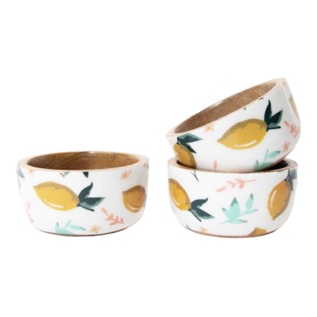 Small Lemon Print Bowls