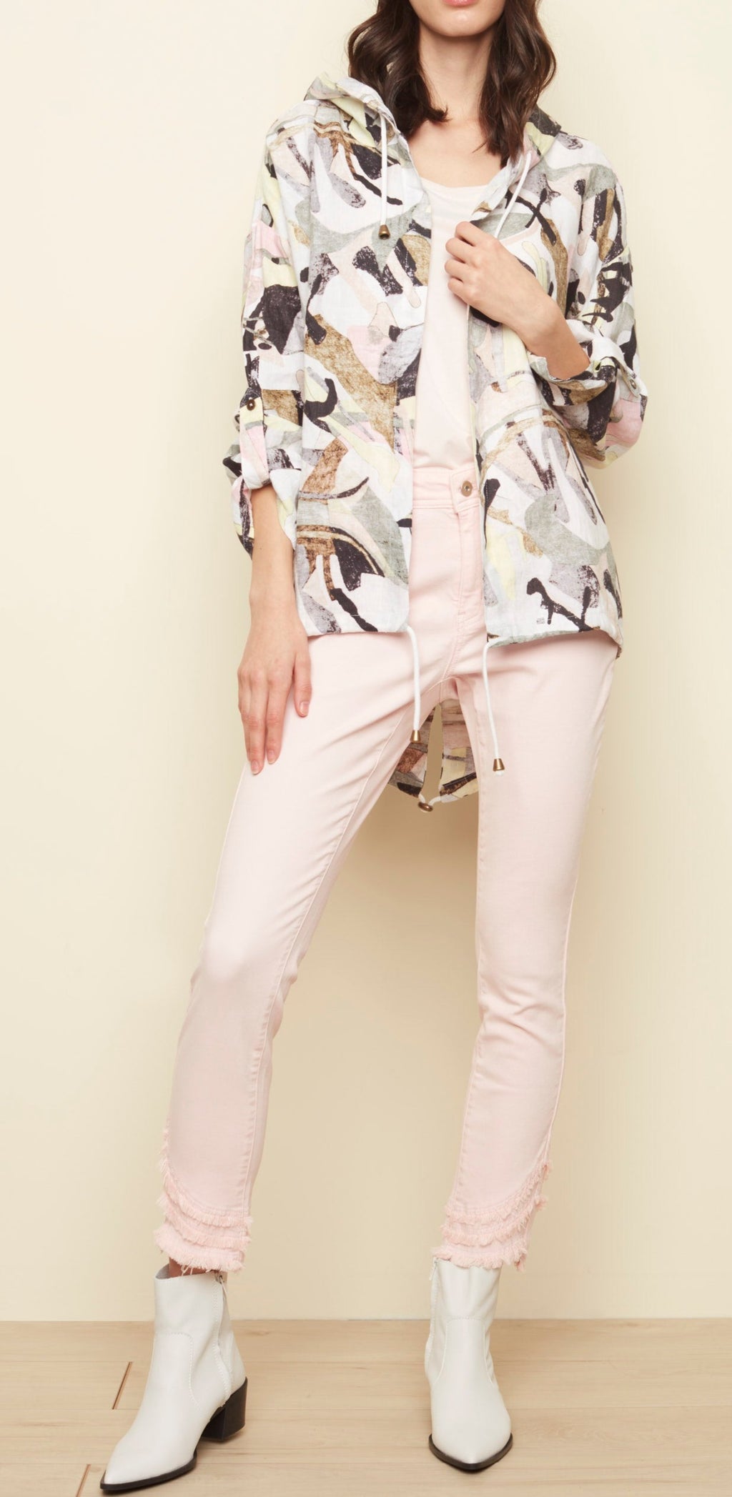 Open Front Linen Hoodie | Charlie B