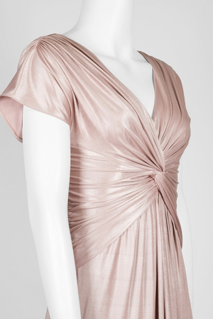 Twist Cap Sleeve Metallic Dress