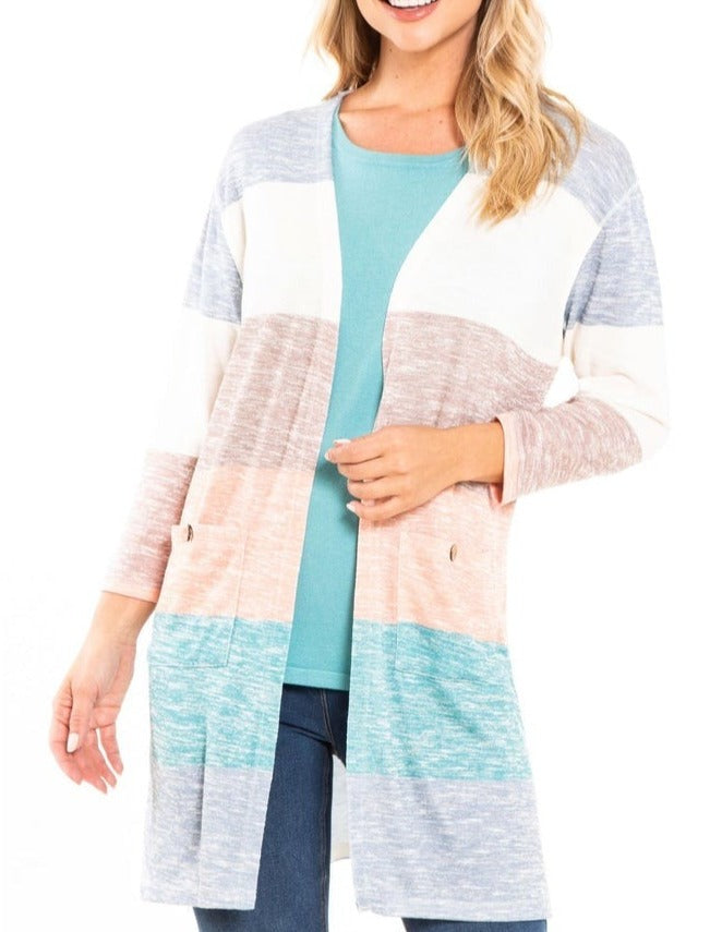 Mid Length Stripe Cardi | Multiples