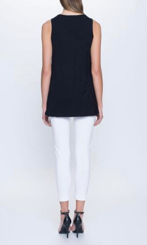Curved Hem Tank Black