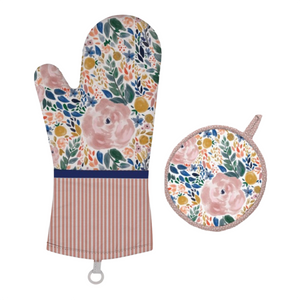 Floral Oven Mitt Set
