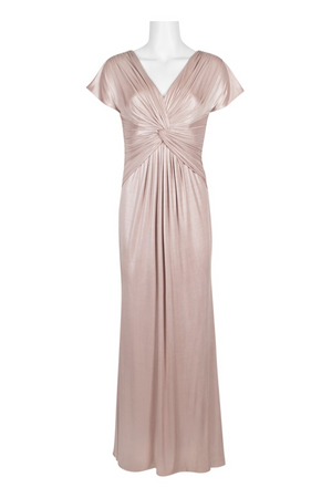Twist Cap Sleeve Metallic Dress