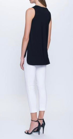 Curved Hem Tank Black