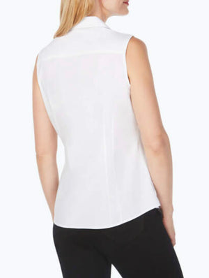 Taylor Essential Non-Iron Sleeveless Shirt White | Foxcroft