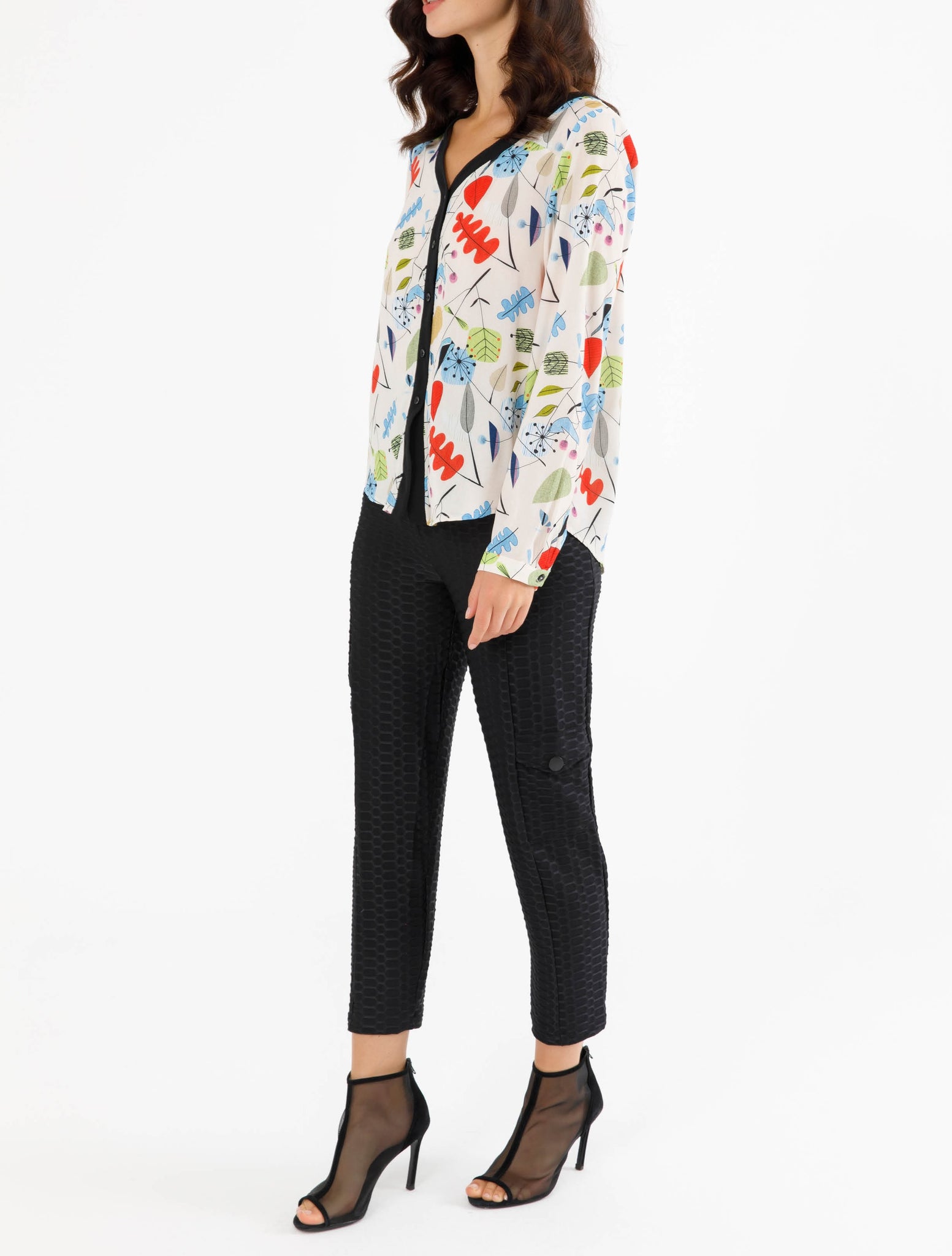 Long Sleeve Printed Blouse