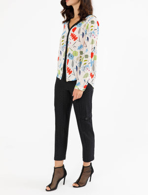 Long Sleeve Printed Blouse