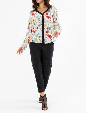 Long Sleeve Printed Blouse