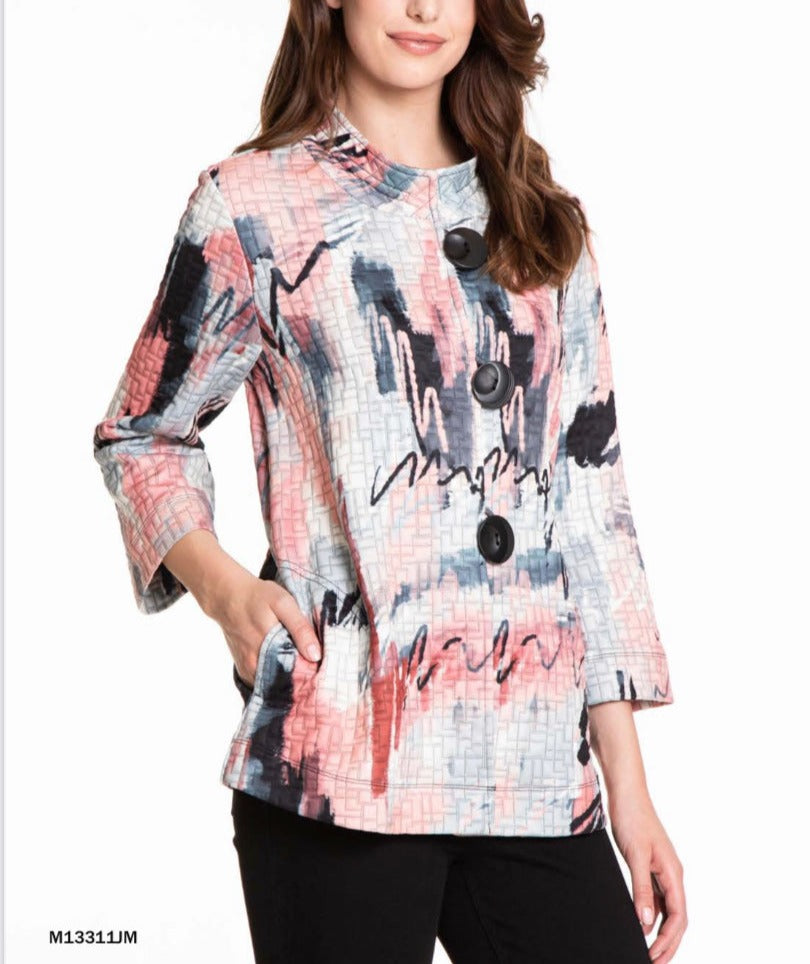 3/4 Large Button Jacket | Multi