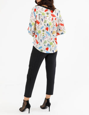 Long Sleeve Printed Blouse