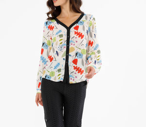 Long Sleeve Printed Blouse
