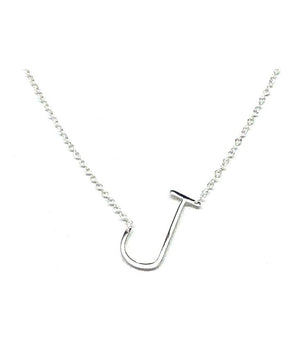 Silver J Necklace