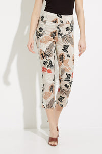 Tropical Print Cuffed Pants  | Beige 