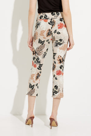  Tropical Print Cuffed Pants  | Beige 