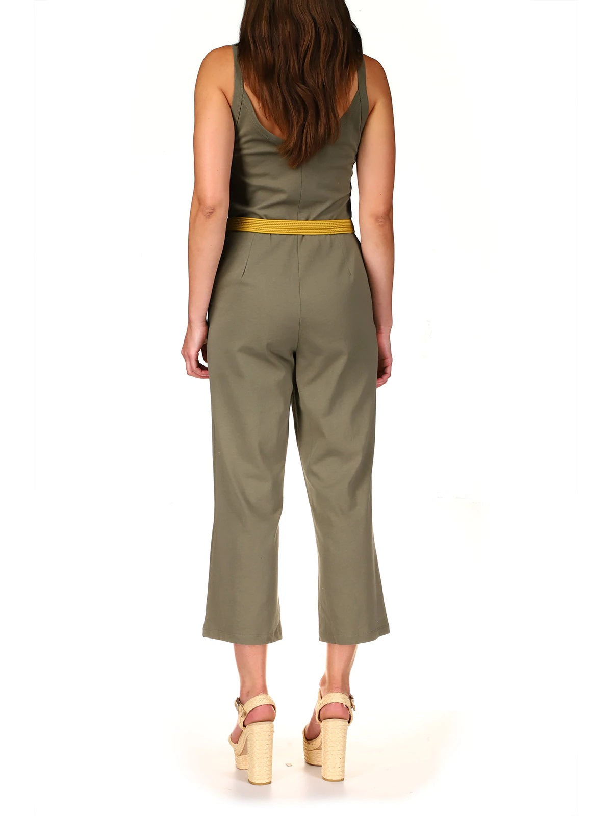 Button Front Knit Jumpsuit | Trail Green