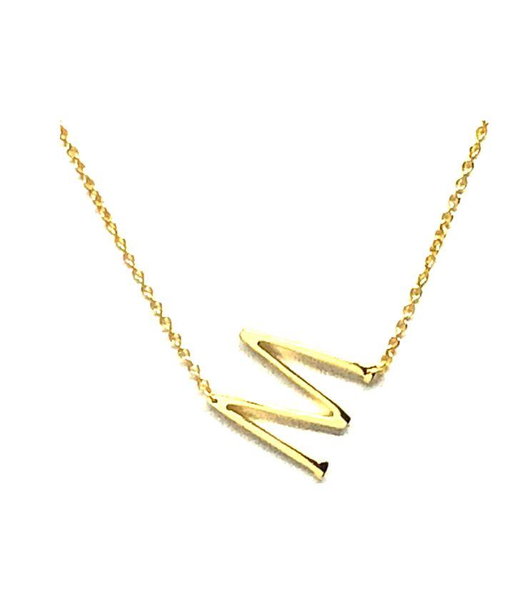 Gold M Necklace