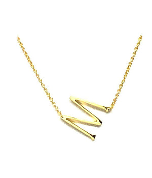 Gold M Necklace