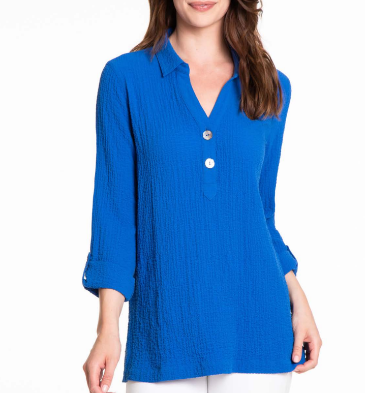 3/4 Button Shirt |  Marine