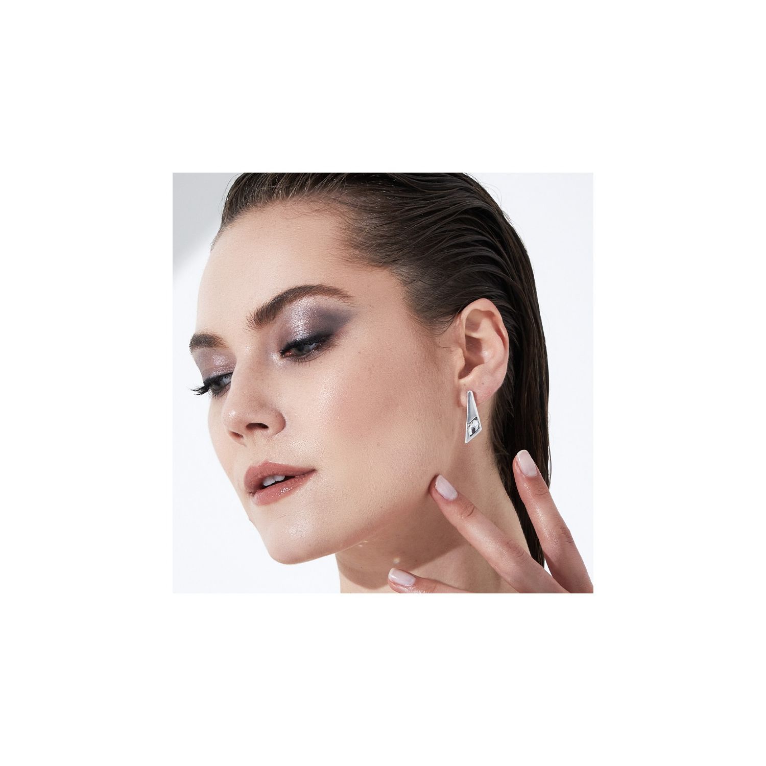 Grey Sterling Silver Earrings