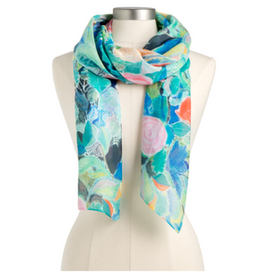 ArtLifting Rectangle Scarf | Floral Black