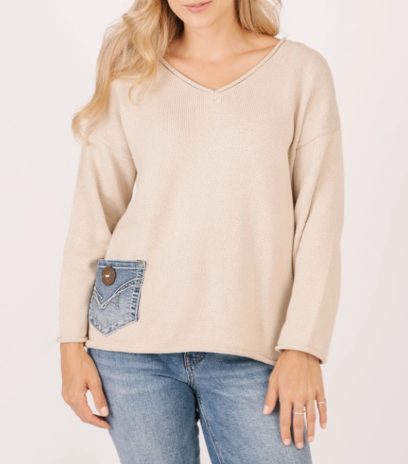Anna Pullover Sweater | Chalk