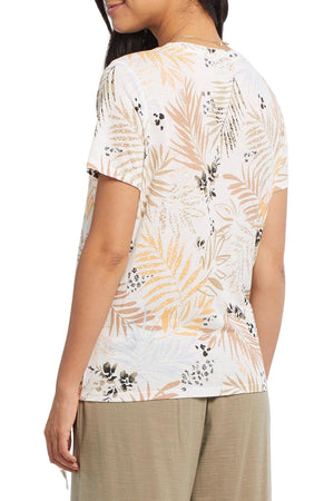 Linen Blend Tie Front Top | Sesame