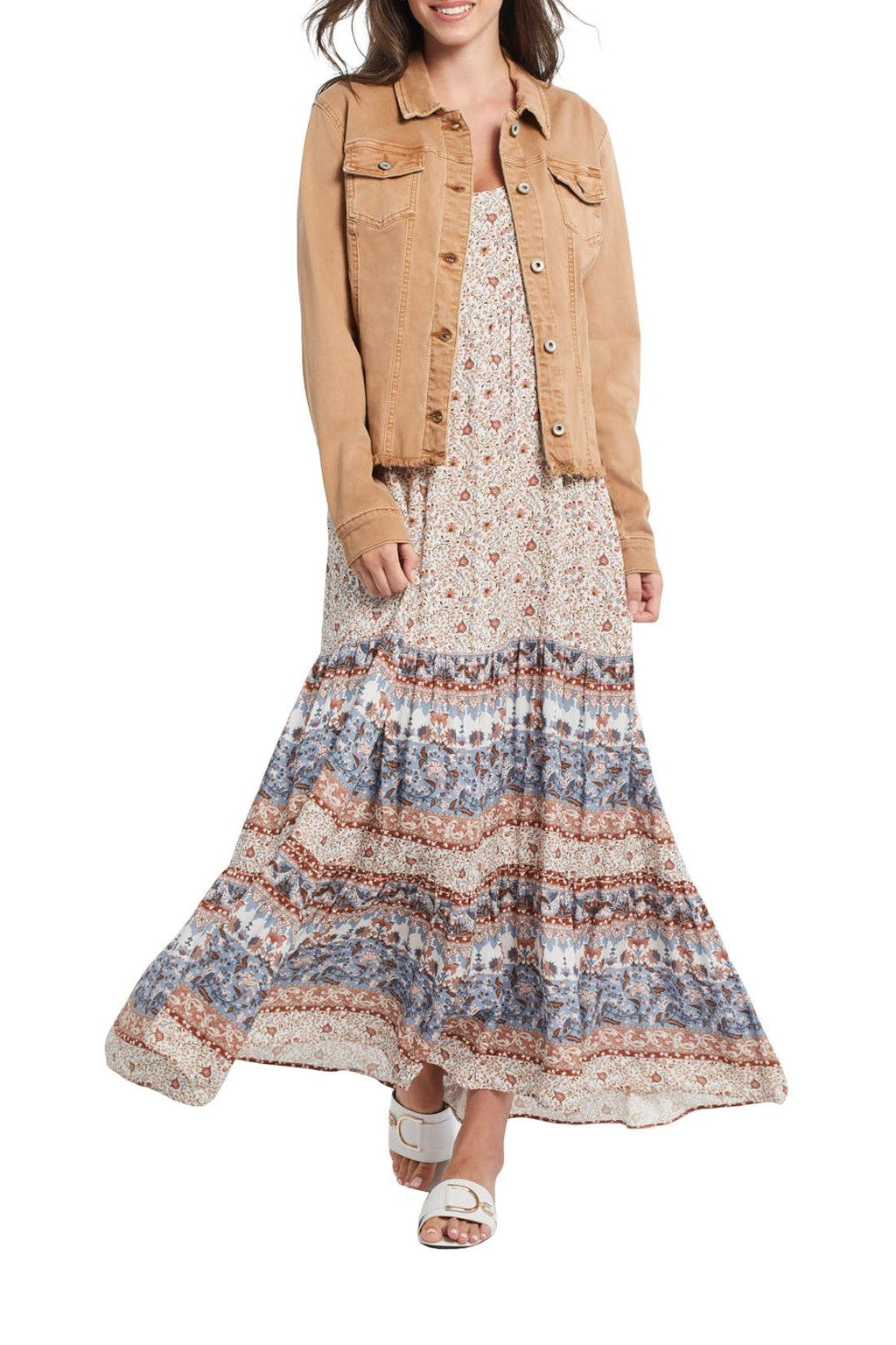 Jean Jacket with Raw Hem | Pecan