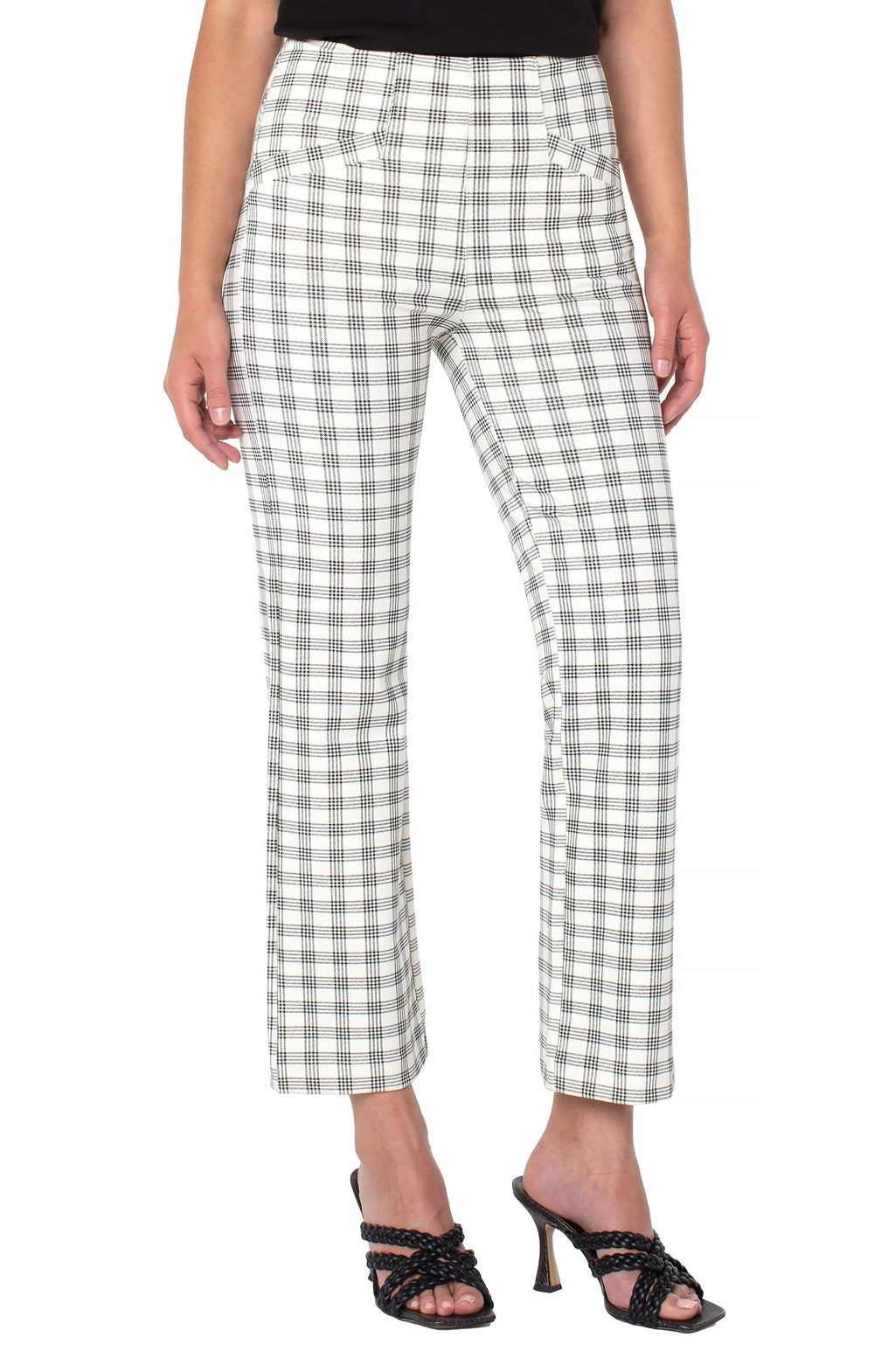 Stella Kick Flare With Welt Pockets | Black Ivory Plaid