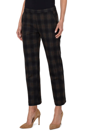 Kayla Pull-On Knit Trouser | Coffee Bean/Black