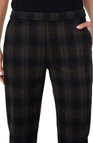 Kayla Pull-On Knit Trouser | Coffee Bean/Black