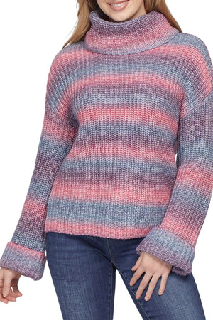 Space Dye Cowl Neck Sweater