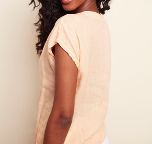 Linen Tie Front Blouse | Charlie B